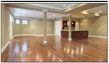 Hardwood Floor in Residential Basement
